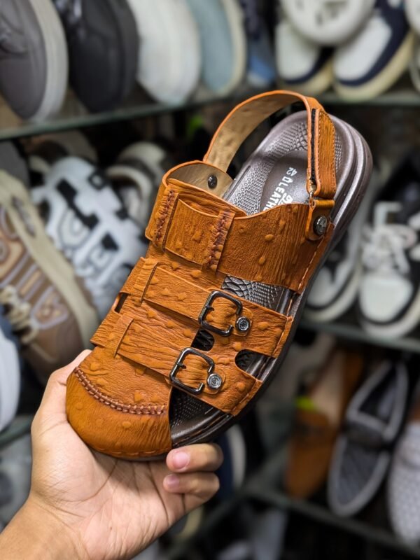 Brown Adjustable Sandal For Men