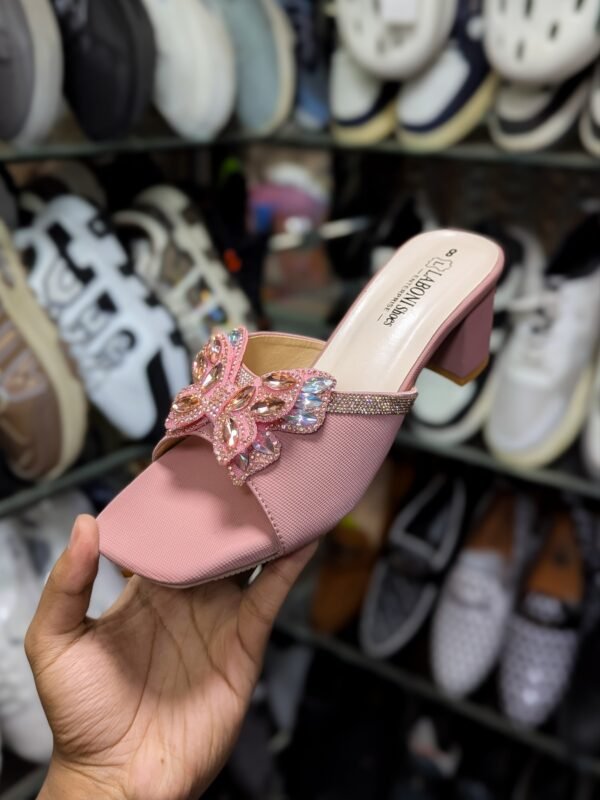 Butterfly Designed Open Tow Party Heels For Women's